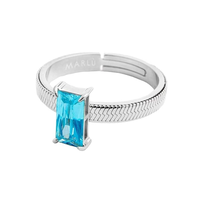 Anello Donna Marlù 31AN0003AM-S Sparkless in Acciaio Silver con Zircone Azzurro Anello Donna Marlù 31AN0003AM-S Sparkless in Acciaio Silver con Zircone Azzurro