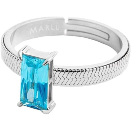 Anello Donna Marlù 31AN0003AM-S Sparkless in Acciaio Silver con Zircone Azzurro