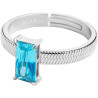 Anello Donna Marlù 31AN0003AM-S Sparkless in Acciaio Silver con Zircone Azzurro