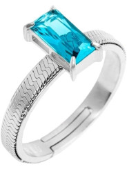 Anello Donna Marlù 31AN0003AM-S Sparkless in Acciaio Silver con Zircone Azzurro
