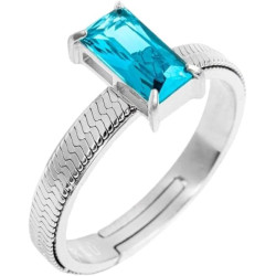 Anello Donna Marlù 31AN0003AM-S Sparkless in Acciaio Silver con Zircone Azzurro