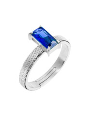 Anello Donna Marlù 31AN0003B-S Sparkless in Acciaio Silver con Zircone Blu