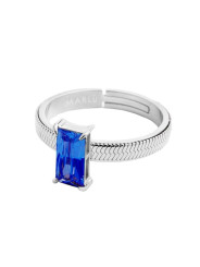 Anello Donna Marlù 31AN0003B-S Sparkless in Acciaio Silver con Zircone Blu