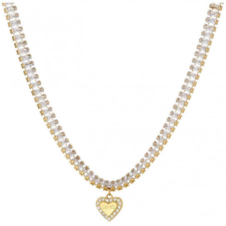 Liu Jo LJ1823 Women's Necklace Gold Color Steel with Crystals and Heart