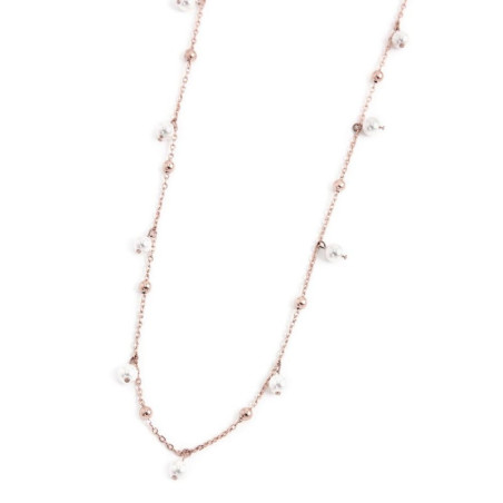 Collana Donna Marlù Be Woman 2CO0067R-W in Acciaio Colore Oro Rosa con Perline
