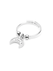 Anello in acciaio Silver 316L 18AN071 Marlù da donna con Mezza Luna