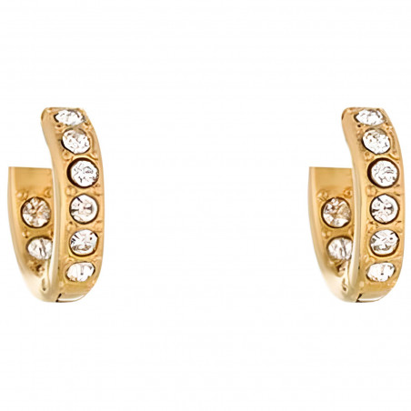 Earrings Woman LIU JO LJ1834 Round Gold Color with White Zircons