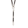 Collana Uomo Marlù Y 1CO0002 in Acciaio con Pietre Onice Nere e Centrale Croce