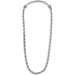 Collana Unisex Marlù 30CO0003 in Acciaio Silver Catena Corda 55cm