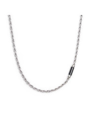 Collana Unisex Marlù in Acciaio Unisex Con Pietra Nera Centrale