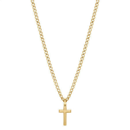 Collana Uomo Brosway BIK30 Ink in Acciaio Colore Oro Giallo con Croce Pendente
