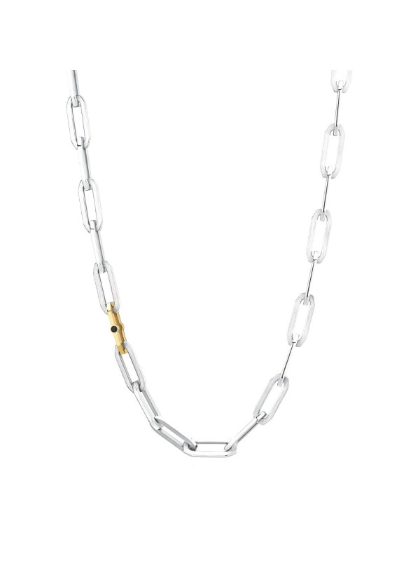 Collana Uomo Brosway BBU01 Caliburn in Acciaio Catena Silver con Finiture Oro