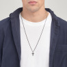 Collana Uomo Brosway Backliner BBC03 in Acciaio con Pendente Croce Colore Nero