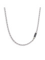 Collana Marlù Uomo 30CN0009-NCatena Corda in Acciaio Silver con Pietra Nera…