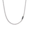 Collana Marlù Uomo 30CN0009-NCatena Corda in Acciaio Silver con Pietra Nera…