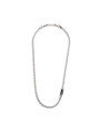 Collana Marlù Uomo 30CN0009-NCatena Corda in Acciaio Silver con Pietra Nera…