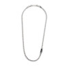 Collana Marlù Uomo 30CN0009-NCatena Corda in Acciaio Silver con Pietra Nera…