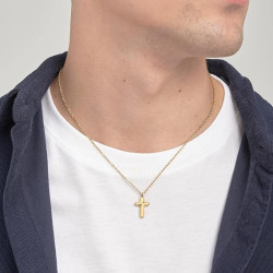 Collana Uomo Brosway Con Simbolo Croce Backliner BBC05 in Acciaio Pvd Oro Giallo