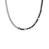 Collana Unisex Marlù 33CO0026-N fish bone dischetti onice nera e pietra lavica