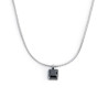 Collana Unisex Marlù 33CN0021-N Acciao Silver con zircone nero quadrato