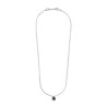 Collana Unisex Marlù 33CN0021-N Acciao Silver con zircone nero quadrato