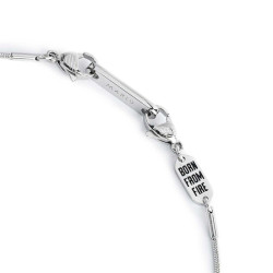 Collana Unisex Marlù 33CN0021-N Acciao Silver con zircone nero quadrato