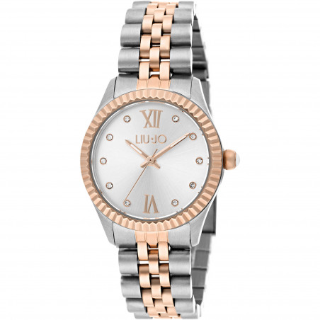 Solo Tempo Woman LiuJo Tiny TLJ1223 Watch in Rose Gold and Silver Steel