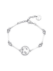 BRACCIALE DONNA INIZIALE LETTERA D BHKb052 IN ACCIAIO