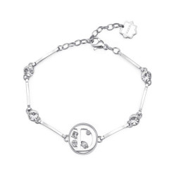 BRACCIALE DONNA INIZIALE LETTERA D BHKb052 IN ACCIAIO
