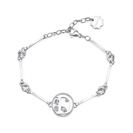BRACCIALE DONNA INIZIALE LETTERA D BHKb052 IN ACCIAIO