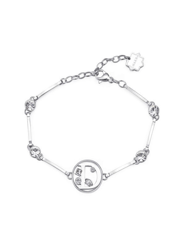 BRACCIALE DONNA INIZIALE LETTERA D BHKb052 IN ACCIAIO