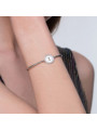 Women's bracelet letter I bhk132 in steel 316 hypoallergenic stones and swarovski