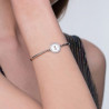 Bracciale donna lettera I bhk132 in acciaio 316 anallergico pietre e swarovski