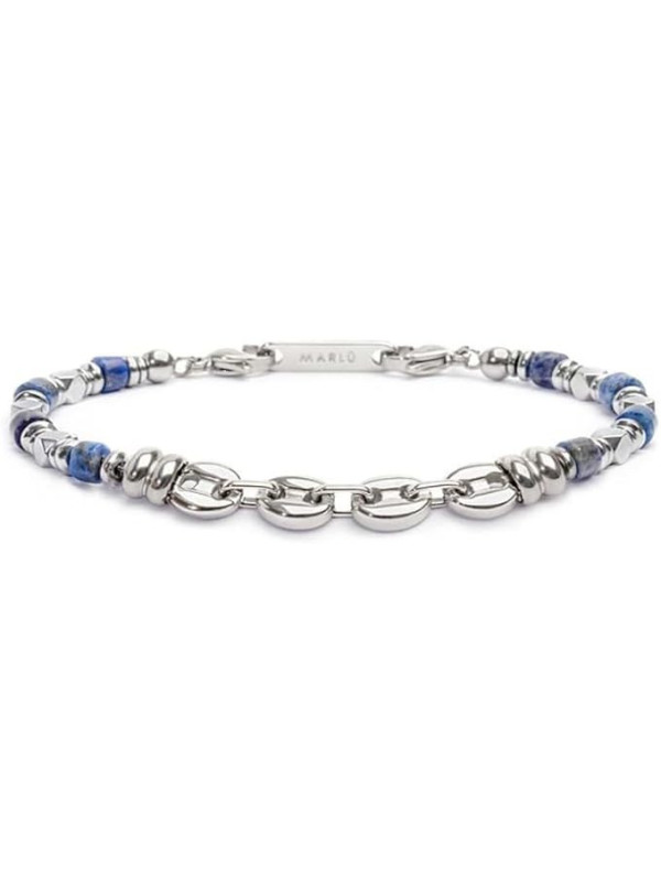 Bracciale Unisex Marlù 30BR0006 in Acciaio con Pietre Blu Catena Marine
