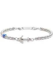 Bracciale Unisex Marlù 30BR0009 in Acciaio con Ancora Centrale e Pietre Silver