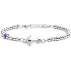 Bracciale Unisex Marlù 30BR0009 in Acciaio con Ancora Centrale e Pietre Silver