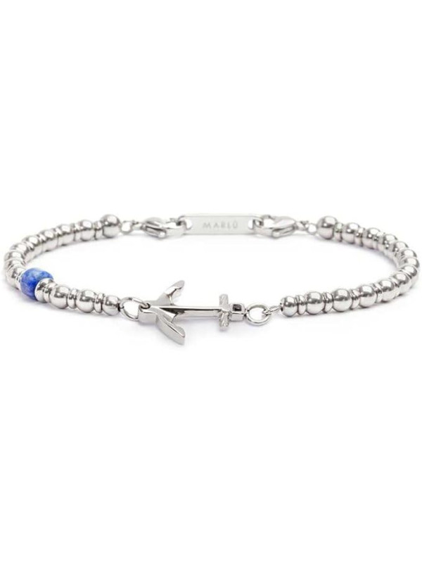 Bracciale Unisex Marlù 30BR0009 in Acciaio con Ancora Centrale e Pietre Silver