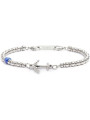 Bracciale Unisex Marlù 30BR0009 in Acciaio con Ancora Centrale e Pietre Silver