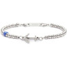 Bracciale Unisex Marlù 30BR0009 in Acciaio con Ancora Centrale e Pietre Silver