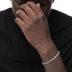 Bracciale Donna Marlù 30BR0013 Catena Corda in Acciaio Silver 21cm