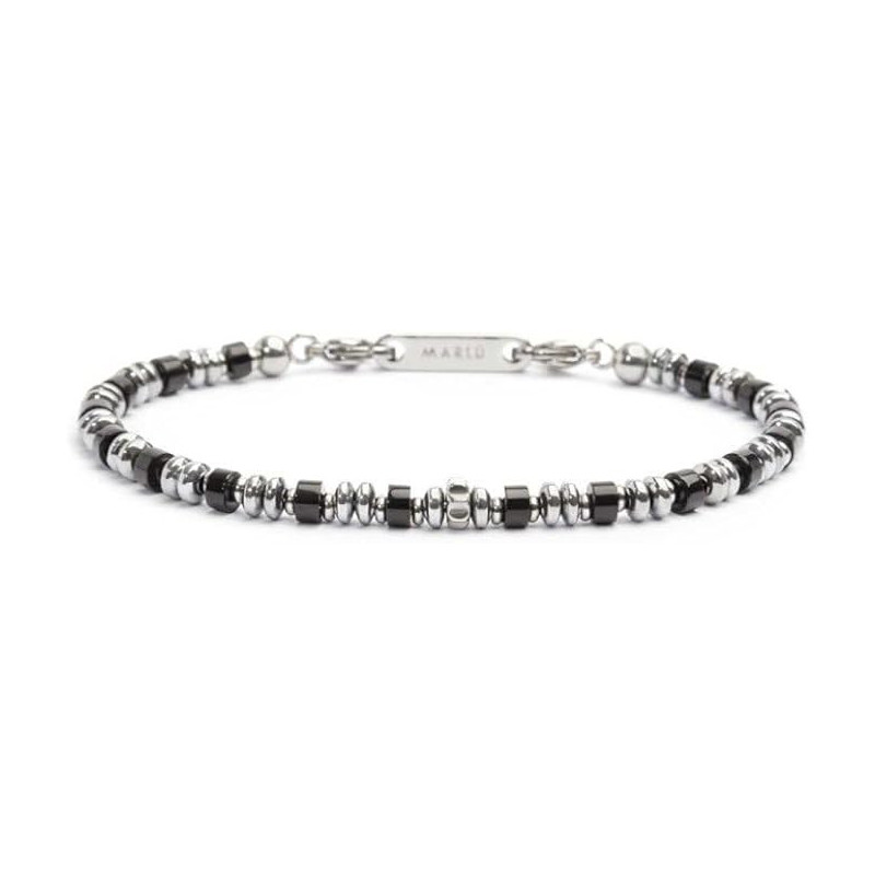 Bracciale Unisex Marlù 30BR0015-N in Acciaio Silver con Ematite Nere Bracciale Unisex Marlù 30BR0015-N in Acciaio Silver con Ematite Nere