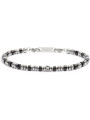 Bracciale Unisex Marlù 30BR0015-N in Acciaio Silver con Ematite Nere