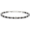 Bracciale Unisex Marlù 30BR0015-N in Acciaio Silver con Ematite Nere