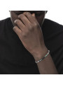 Bracciale Unisex Marlù 30BR0017-N in Acciaio Silver con Pietre Nere e Verdi ed Ematite