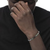 Bracciale Unisex Marlù 30BR0017-N in Acciaio Silver con Pietre Nere e Verdi ed Ematite