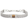 Bracciale Unisex Marlù 30BR0018-M Catena Mesh in Acciaio Silver con Pietra Brown