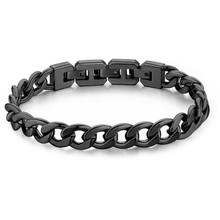 Brosway Bracciale Uomo BIK98 Ink in Acciaio Pvd Nero Catena 21 cm