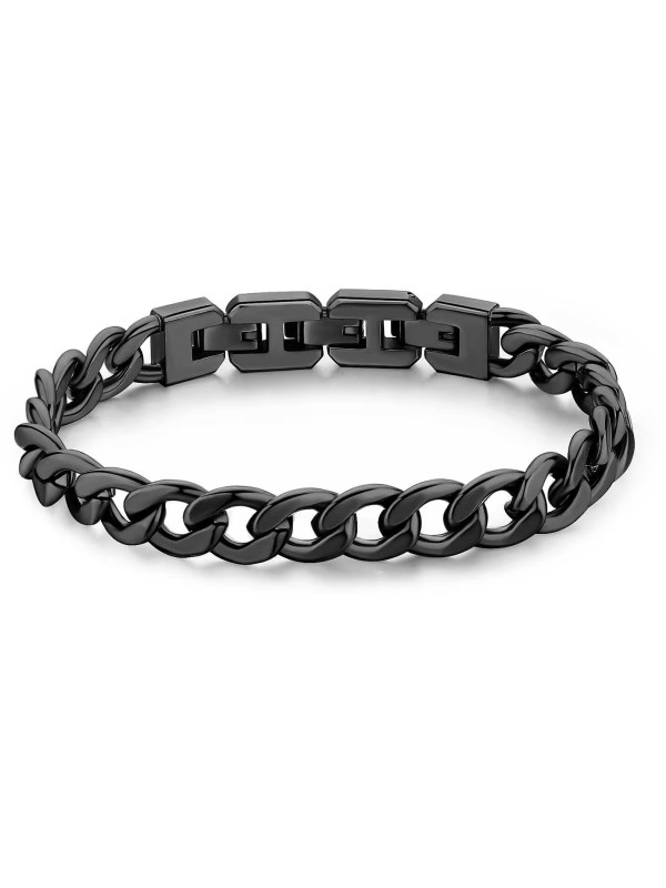 Brosway Bracciale Uomo BIK98 Ink in Acciaio Pvd Nero Catena 21 cm