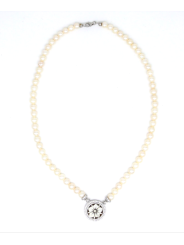 WOMAN NECKLACE WITH CULTURED PEARLS 6 6.5 WITH CENTRAL SARDONIC CAMEO