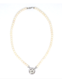 WOMAN NECKLACE WITH CULTURED PEARLS 6 6.5 WITH CENTRAL SARDONIC CAMEO